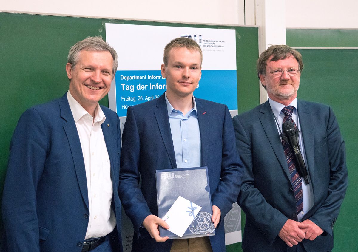 Bild von links stehend Prof. J. Teich, F. Wolff, Prof. U. Rüde