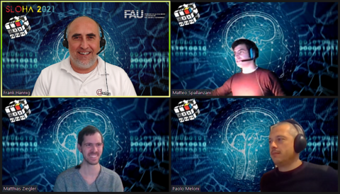 Screenshot eines zoom-Meetings mit 4 Teilnehmern